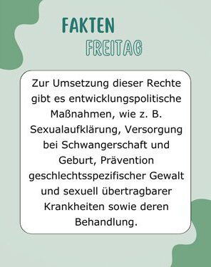 Reproduktive Rechte sichern die reproduktive Gesundheit und Selbstbestimmung