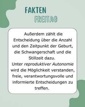 Reproduktive Rechte sichern die reproduktive Gesundheit und Selbstbestimmung
