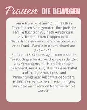 Frauen die bewegen-Anne Frank