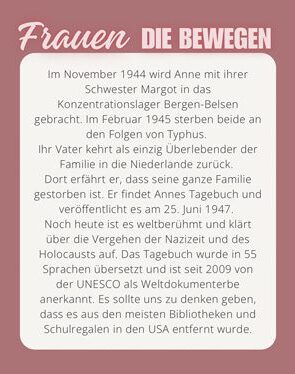 Frauen die bewegen-Anne Frank