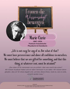 Frauen die Wissenschaft bewegen Marie Curie