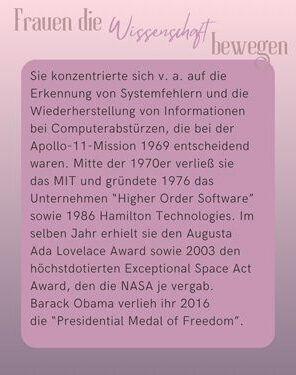 Frauen die Wissenschaft bewegen Margaret Hamilton