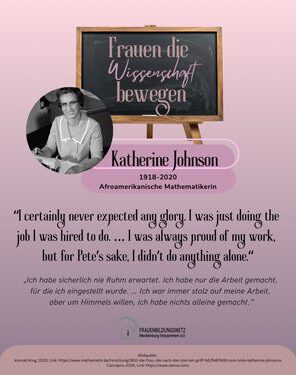 Frauen die Wissenschaft bewegen Katherine Johnson