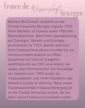 Frauen die Wissenschaft bewegen Barbara McClintock
