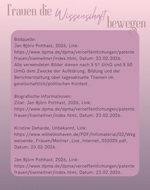 Frauen die Wissenschaft bewegen Lise Meitner