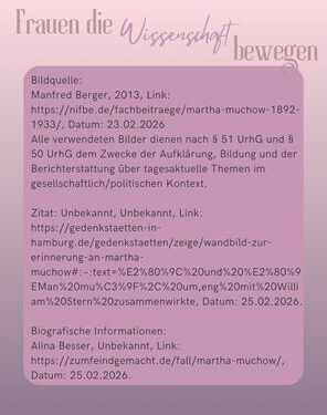 Frauen die Wissenschaft bewegen Martha Muchow