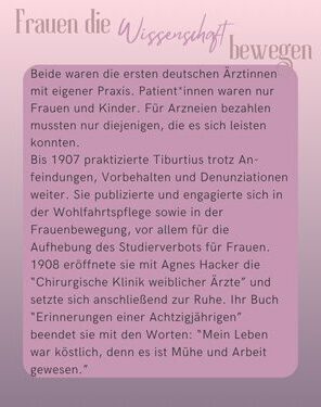 Frauen die Wissenschaft bewegen Franziska Tiburtius