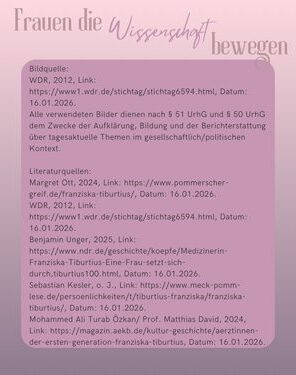 Frauen die Wissenschaft bewegen Franziska Tiburtius