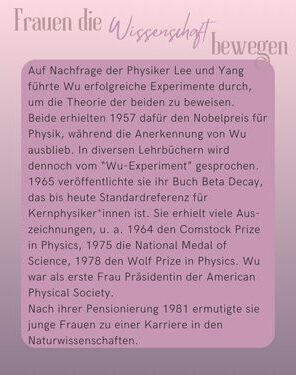 Frauen die Wissenschaft bewegen Chien Shiung Wu