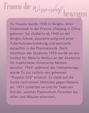 Frauen die Wissenschaft bewegen Tu Youyou