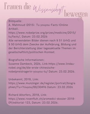 Frauen die Wissenschaft bewegen Tu Youyou