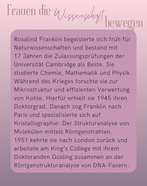 Frauen die Wissenschaft bewegen Rosalin Franklin
