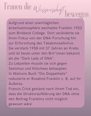 Frauen die Wissenschaft bewegen Rosalin Franklin