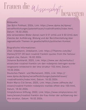Frauen die Wissenschaft bewegen Rosalin Franklin