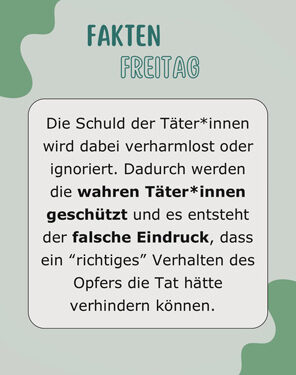 Fakten Freitag - Was ist Victim Blaming?