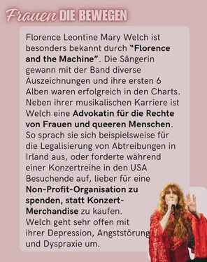Frauen die BEWEGEN - Florence Welch