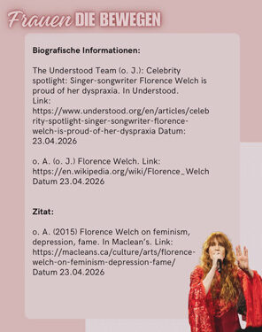 Frauen die BEWEGEN - Florence Welch