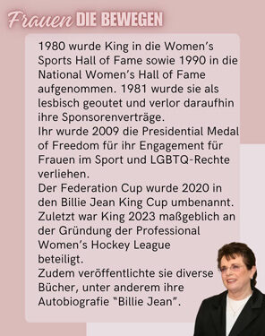 Frauen die bewegen - Billie Jean King