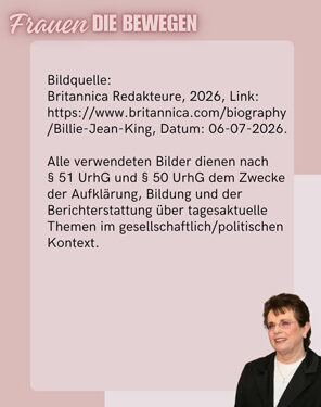 Frauen die bewegen - Billie Jean King