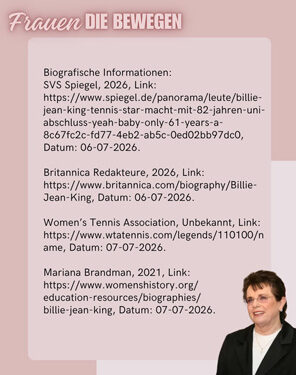 Frauen die bewegen - Billie Jean King